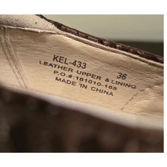 Allegria Keli Embossible Tawny Leather Shoe Brown Womens Size 5.5 - Picture 9 of 10